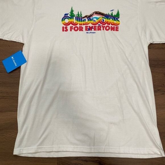 Columbia Mens White Outdoors For Everyone Graphic T-Shirt Large 100% Cotton - Picture 7 of 9